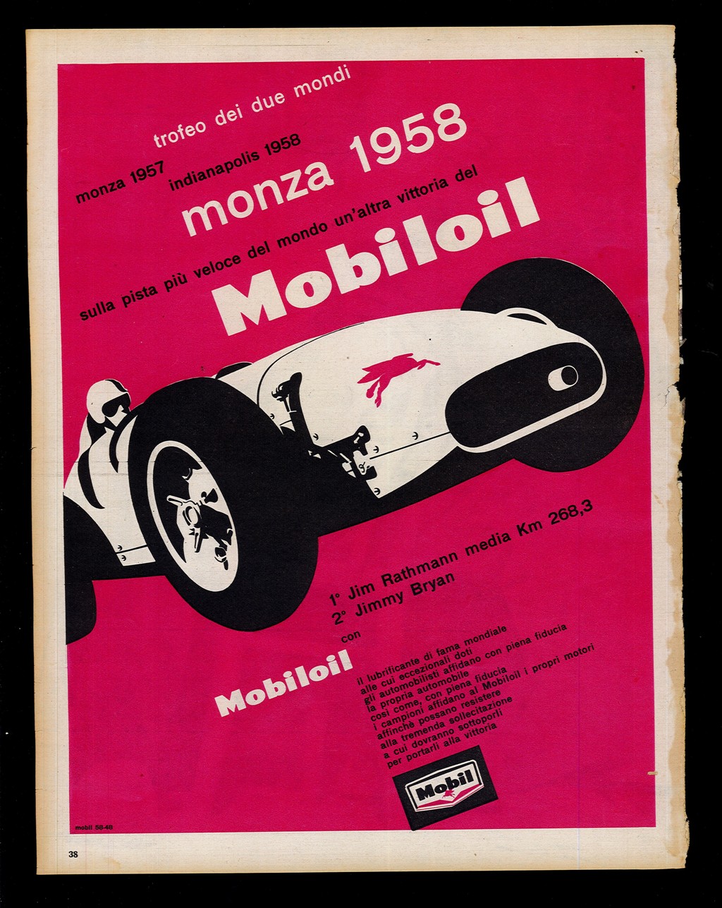 Trofeo dei due mondi Monza 1958 Mobiloil