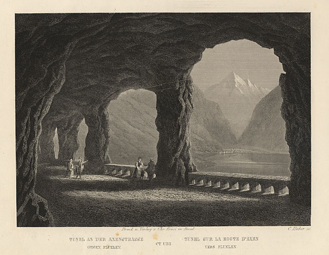 Tunel ser la route d'Axen vers Fluelen - ct. Uri