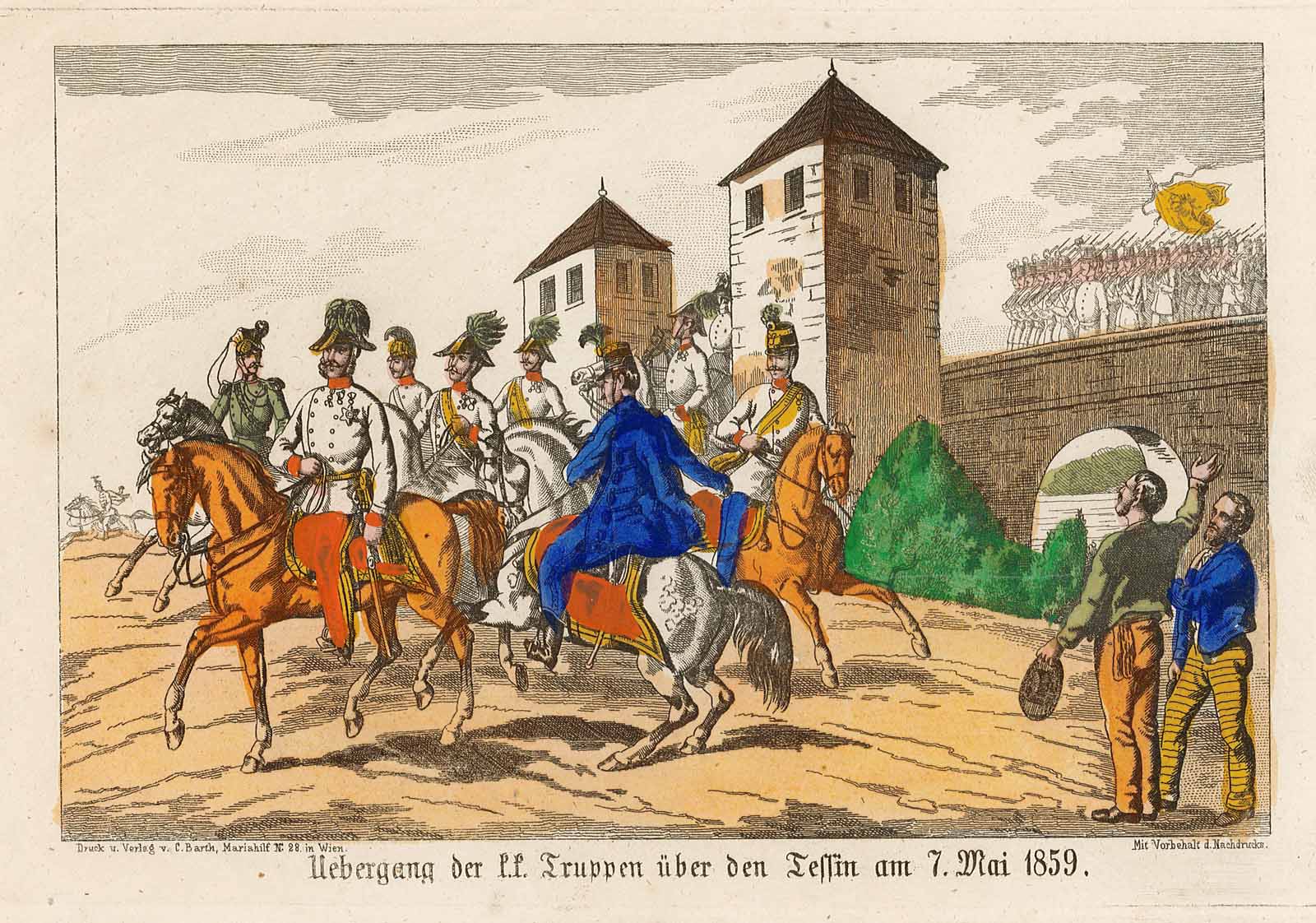 Uebergang der P. P. Truppen uber den Tessin am 7. …