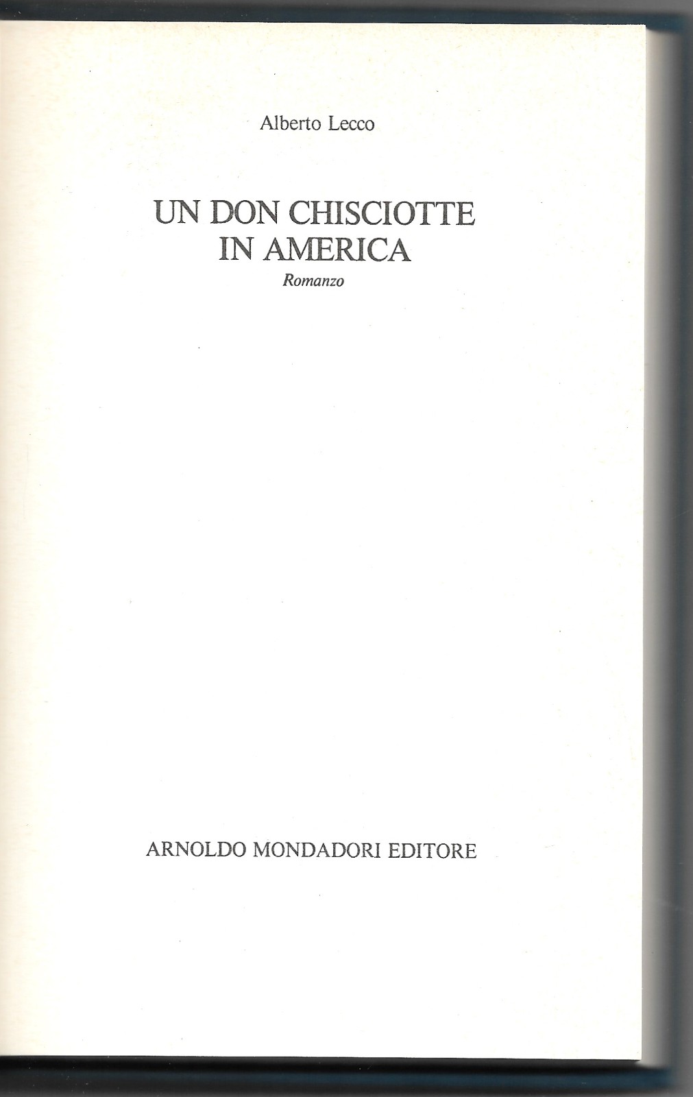 Un Don Chisciotte in America
