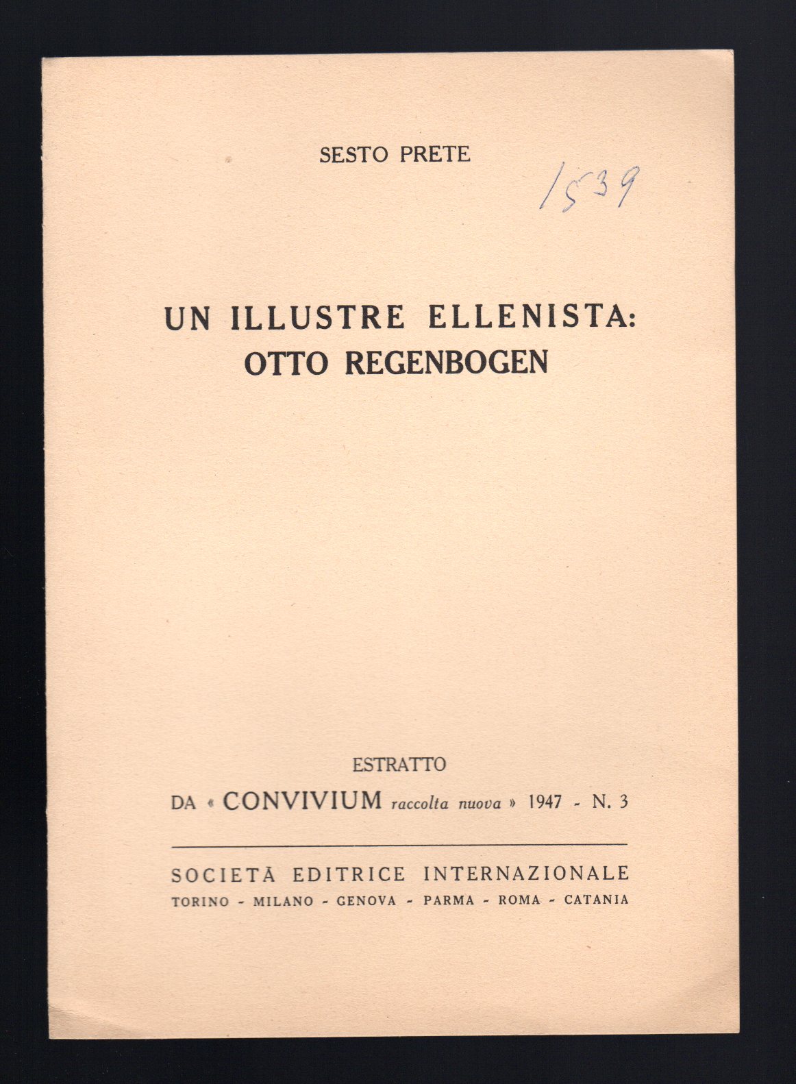 Un illustre ellenista: Otto Regenbogen