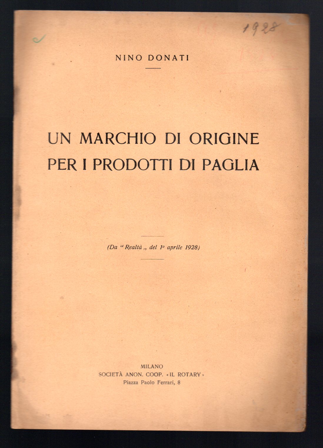 Un marchio di origine per i prodotti di paglia