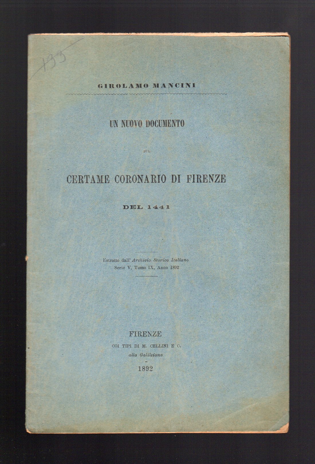 Un nuovo documento sul certame Coronario di Firenze del 1441
