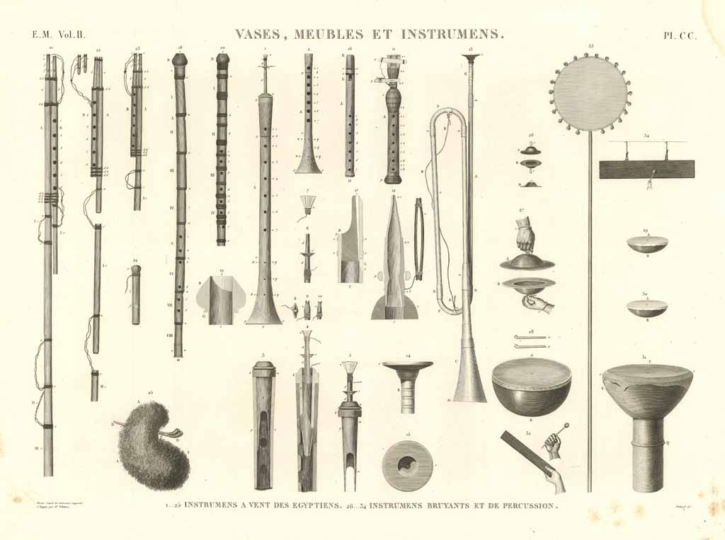 Vases, meubles et instrumens - Instrumens a vent des égyptiens …