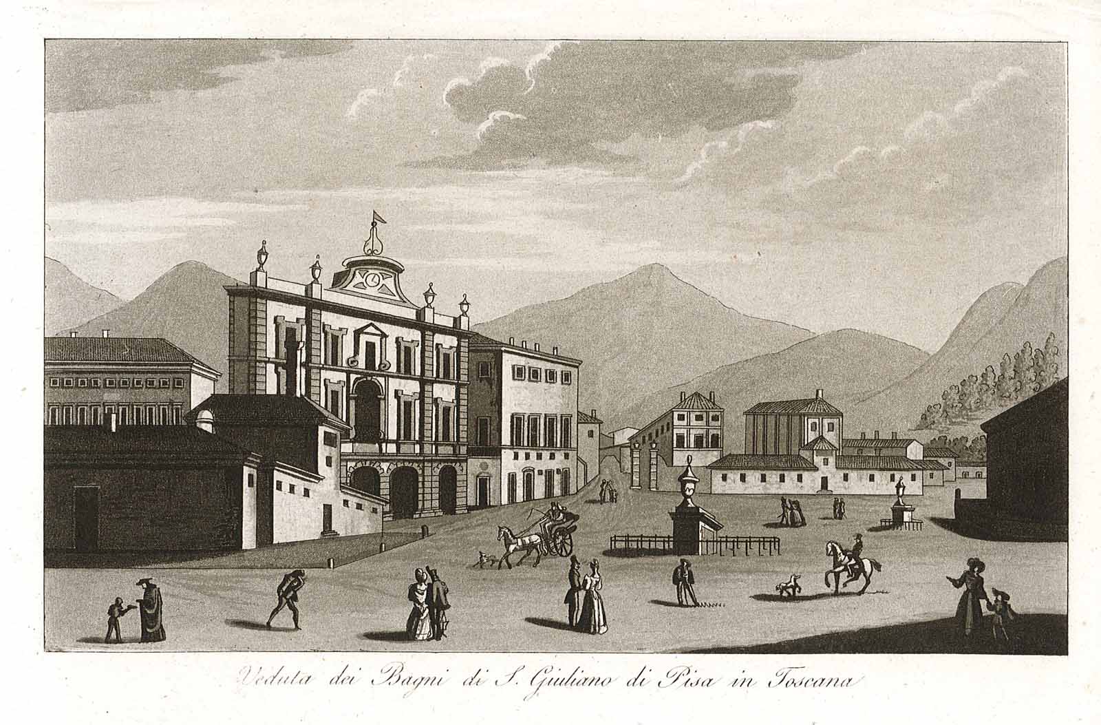 Veduta dei Bagni di S. Giuliano di Pisa in Toscana