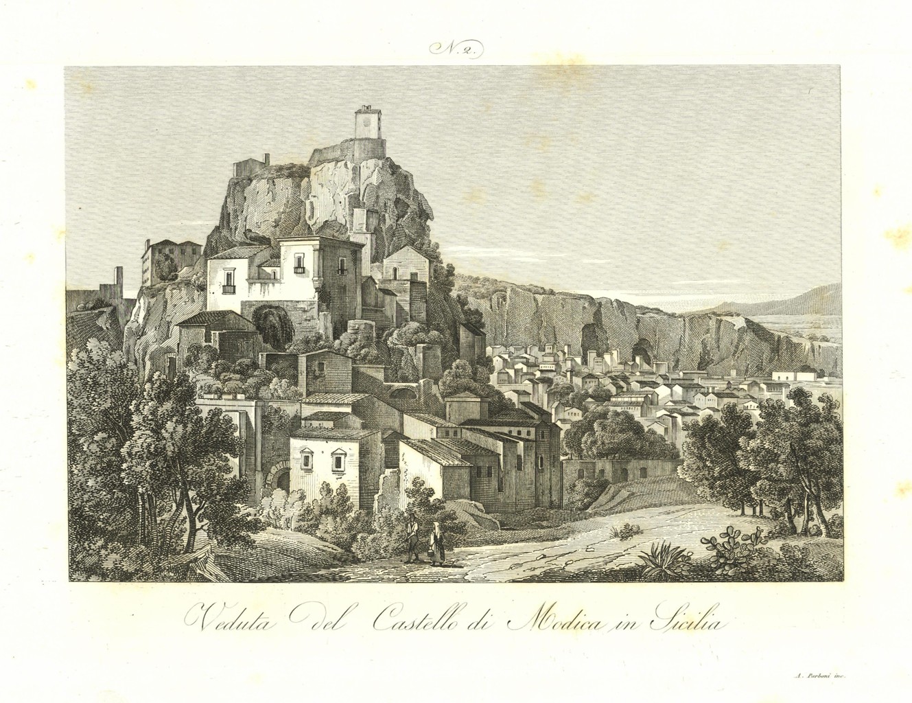 Veduta del Castello di Modica in Sicilia