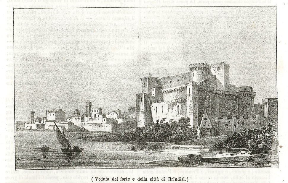 Veduta del forte e della città di Brindisi