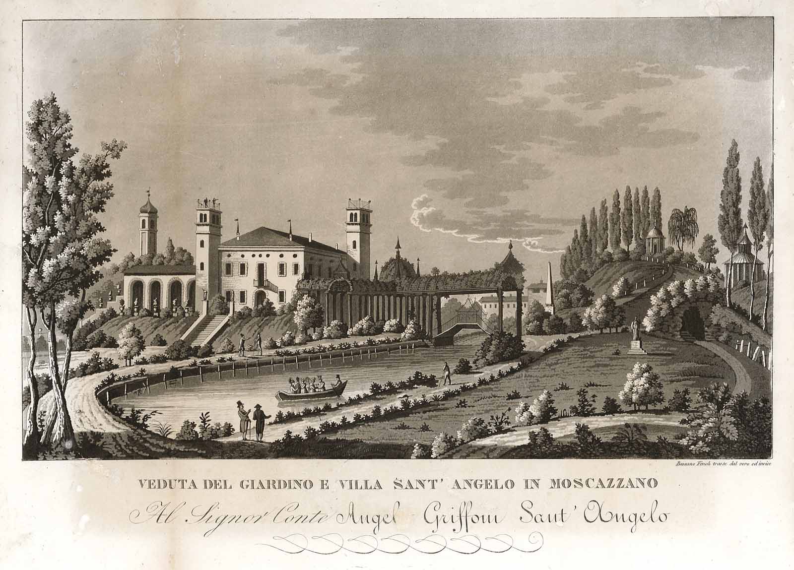 Veduta del giardino e villa Sant'Angelo in Moscazzano