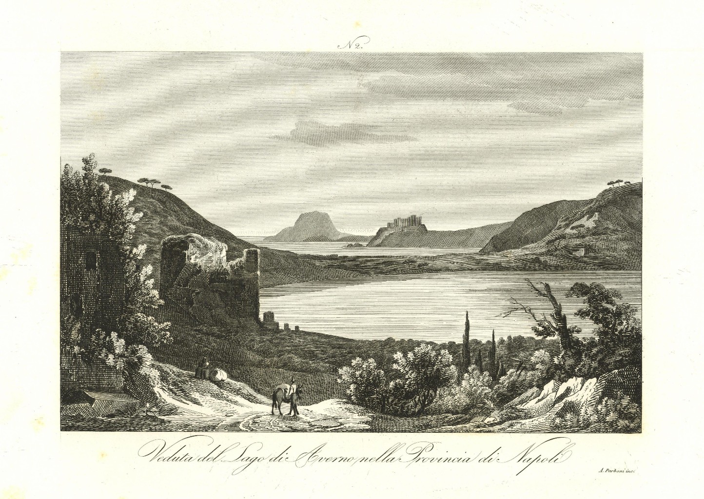 Veduta del Lago di Averno nella Provincia di Napoli