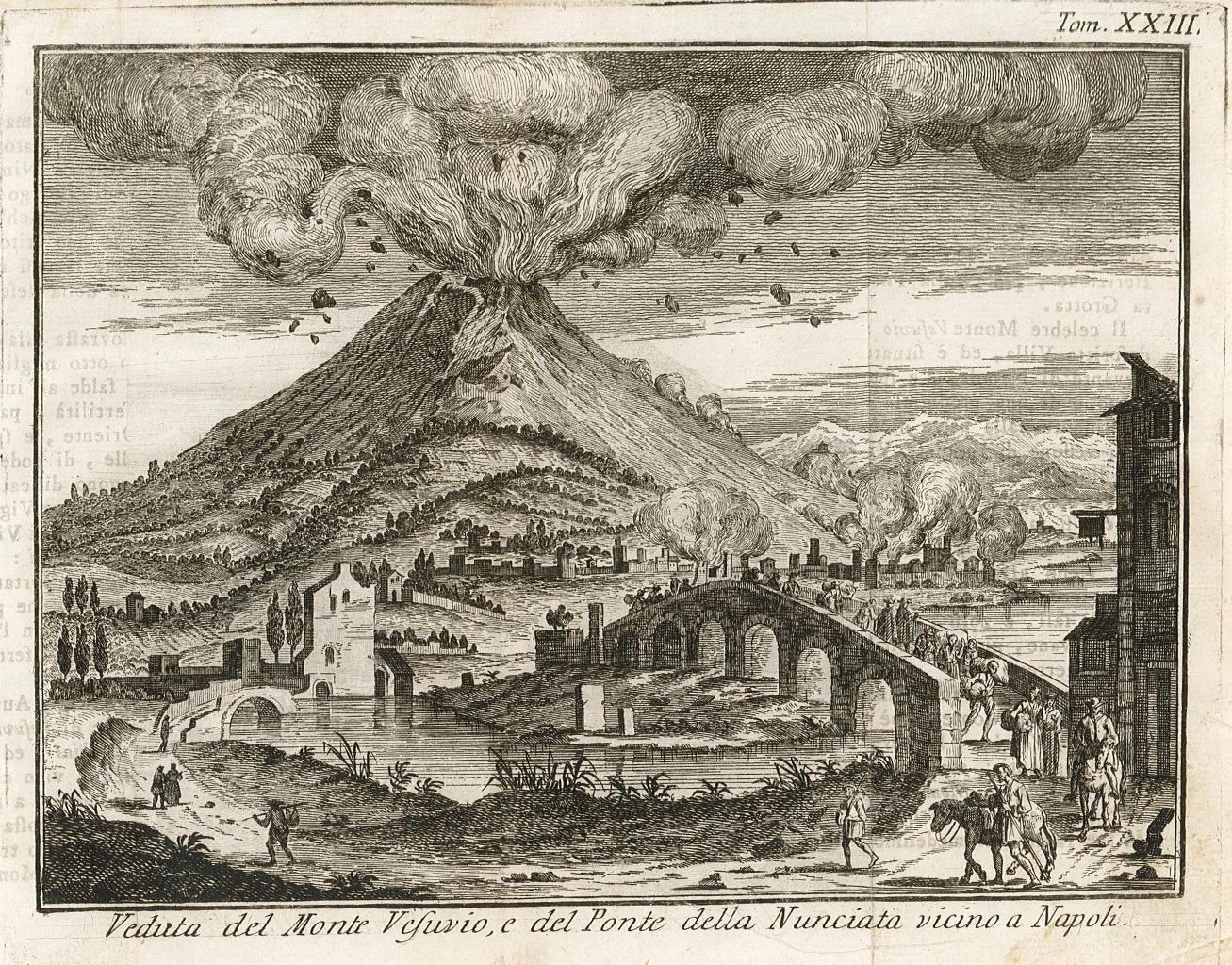 Veduta del Monte Vesuvio, e del ponte della Nunciata vicino …