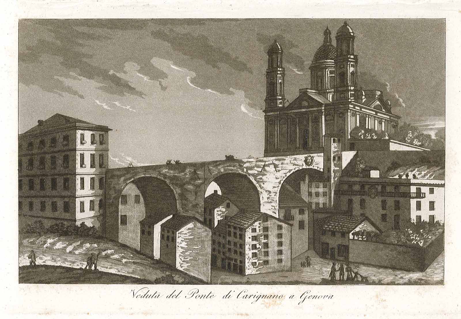 Veduta del Ponte di Carignano a Genova