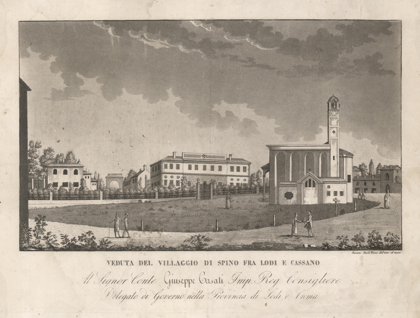 Veduta del villaggio di Spino fra Lodi e Cassano / …
