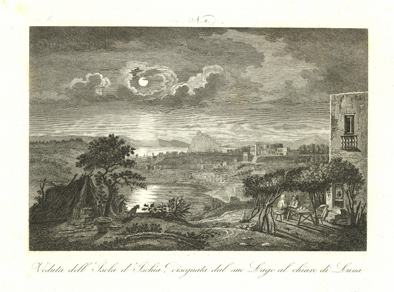 Veduta dell'Isola d'Ischia, disegnata dal suo Lago al chiaro di …