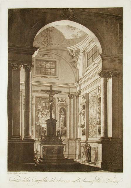 Veduta della Cappella del Soccorso nell'Annunziata di Firenze
