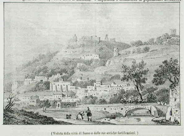 Veduta della città di Sarno e delle sue antiche fortificazioni