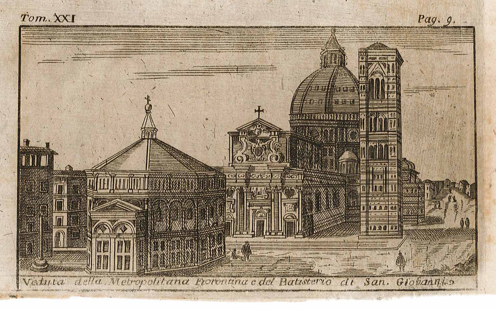Veduta della Metropolitana Fiorentina e del Battistero di San Giovanni