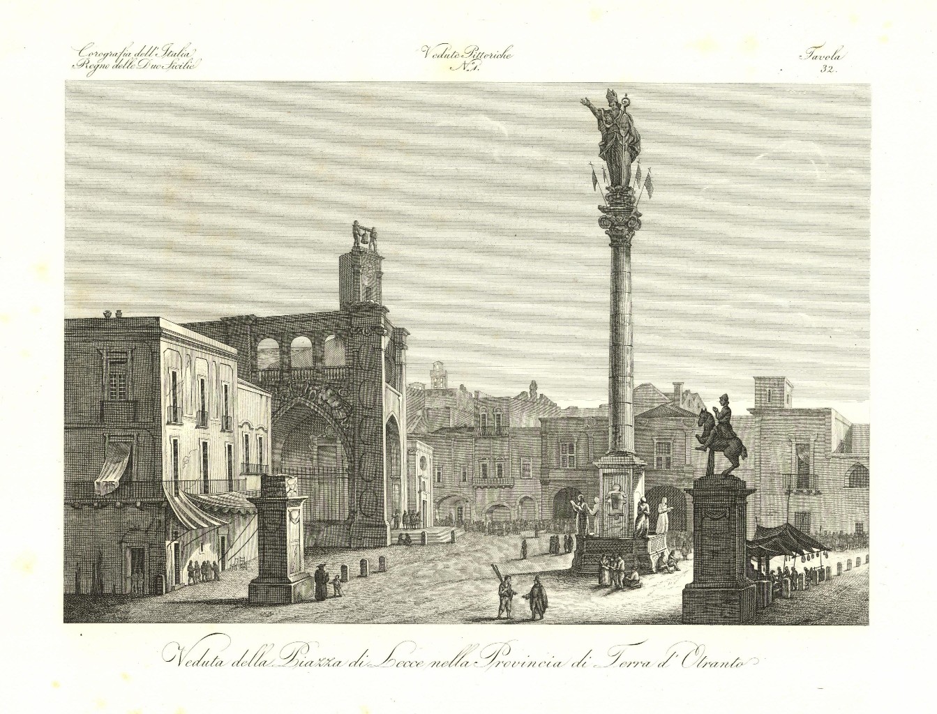 Veduta della Piazza di Lecce nella Provincia di Terra d'Otranto