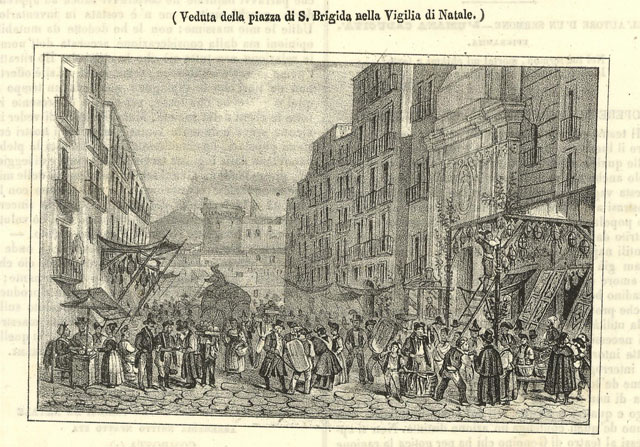 Veduta della piazza Di S. Brigida nella Vigilia di Natale