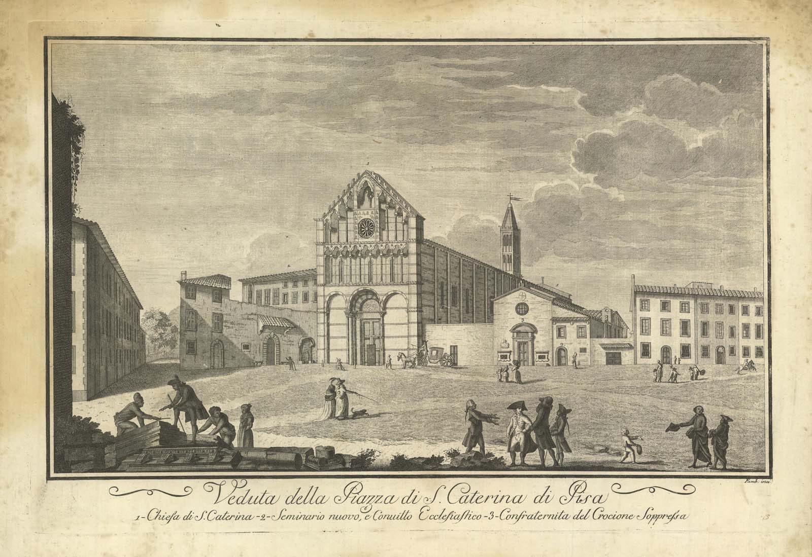 Veduta della Piazza di S. Caterina di Pisa