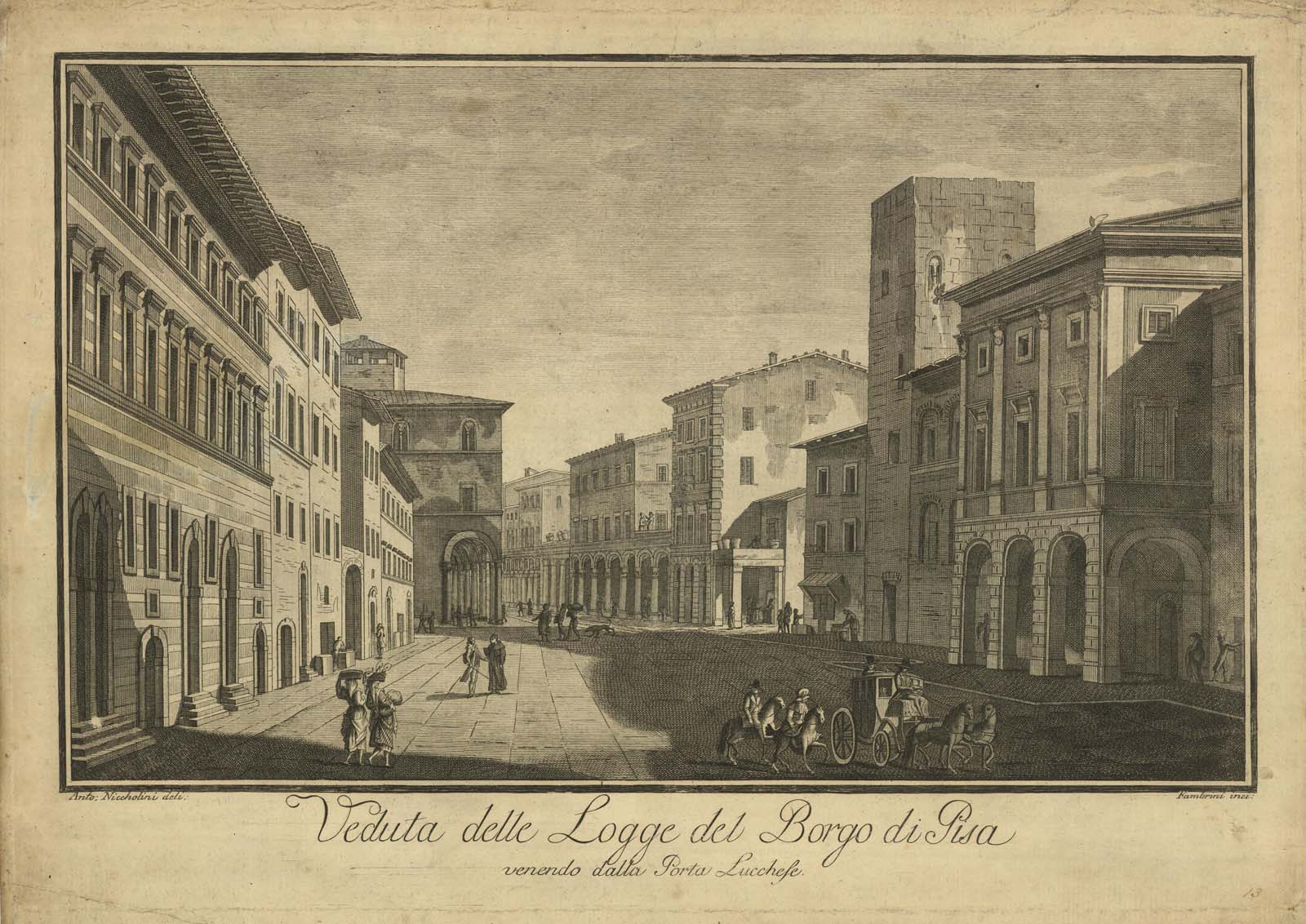 Veduta delle Logge del Borgo di Pisa venendo dalla Porta …