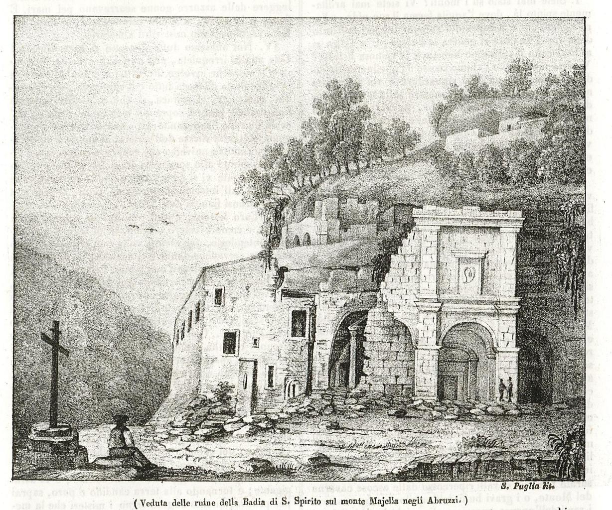Veduta delle ruine dela Badia di S. Spirito sul monte …