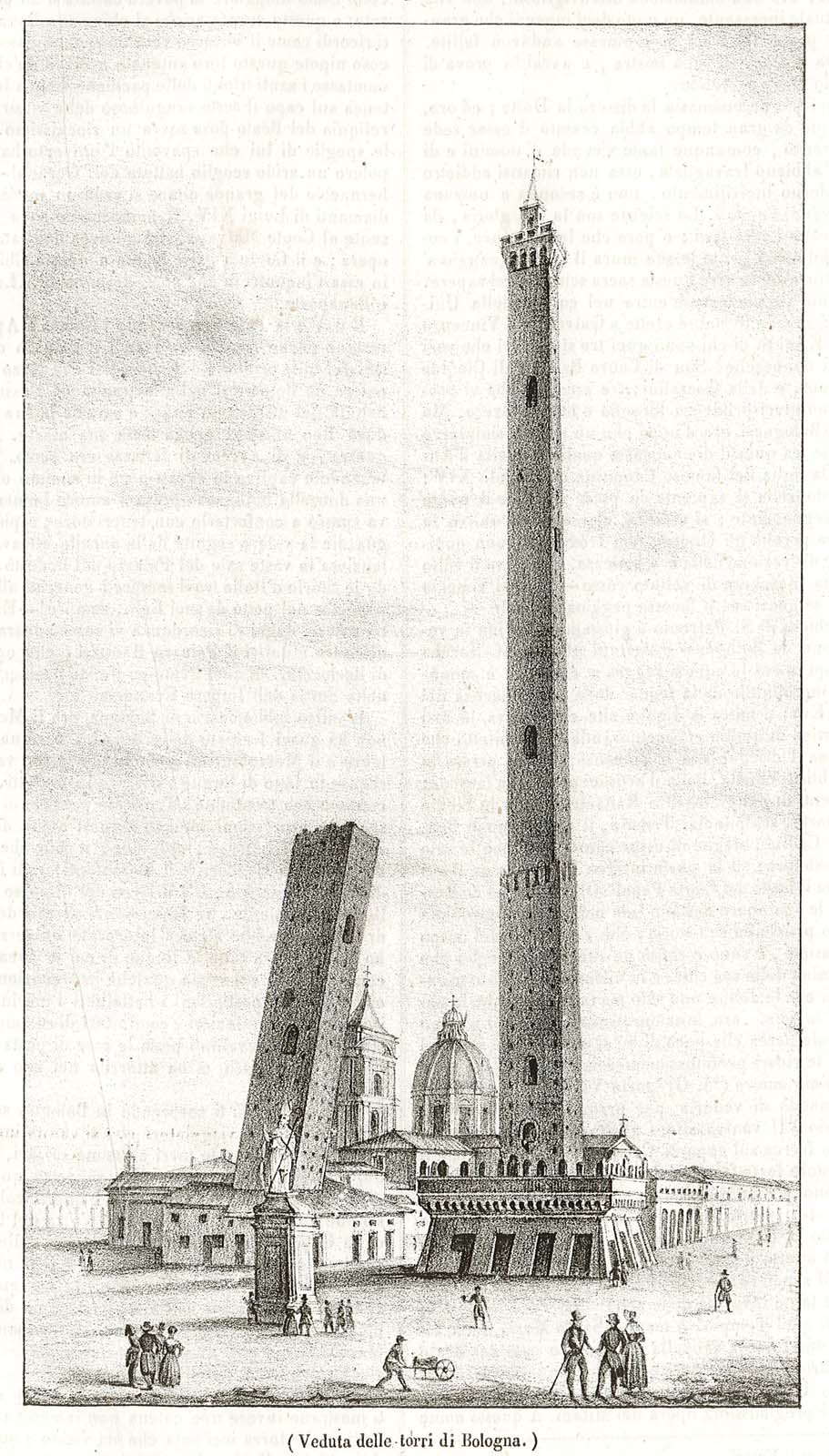 Veduta delle torri di Bologna