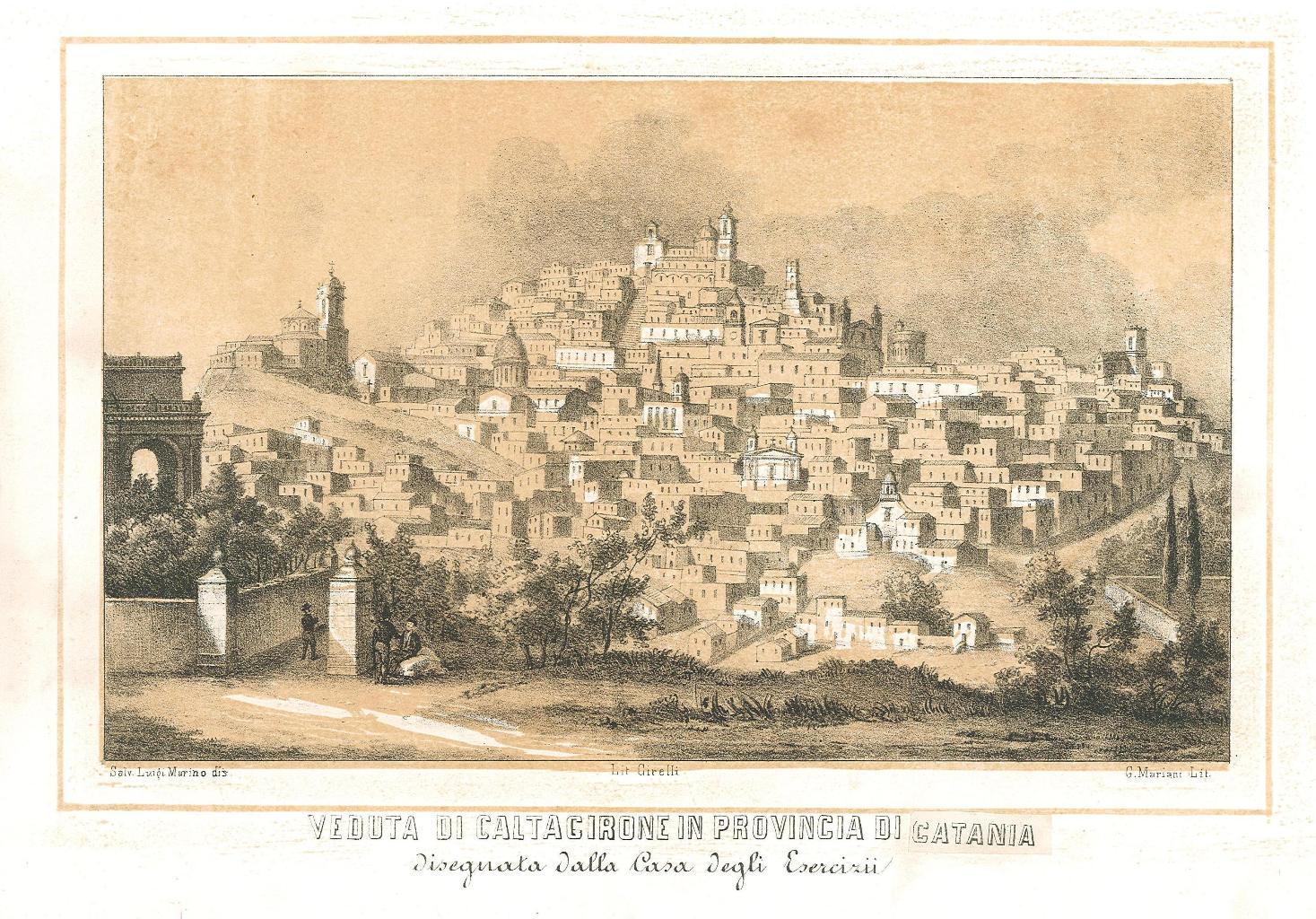Veduta di Caltagirone in provincia di Catania .