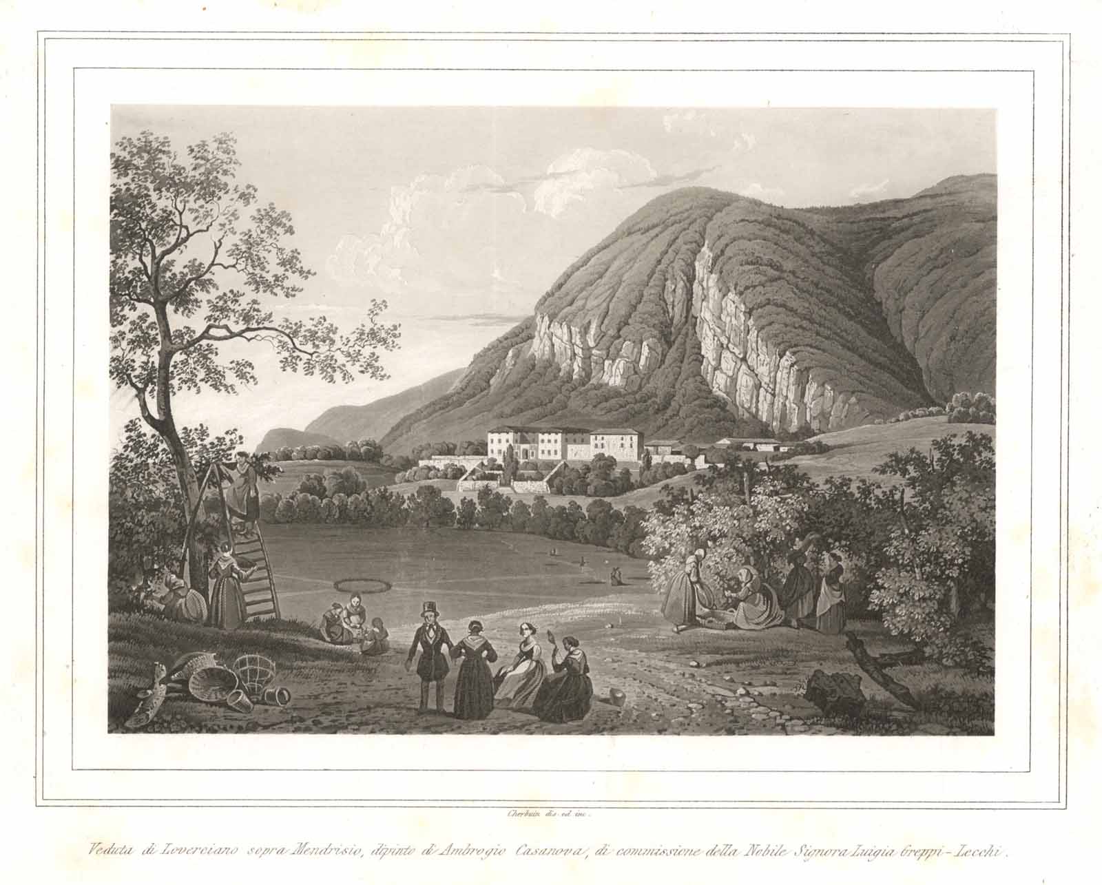 Veduta di Loverciano sopra Mendrisio, dipinto di Ambrogio Casanova .