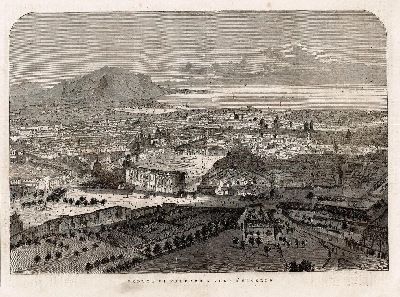 Veduta di Palermo a volo d'uccello