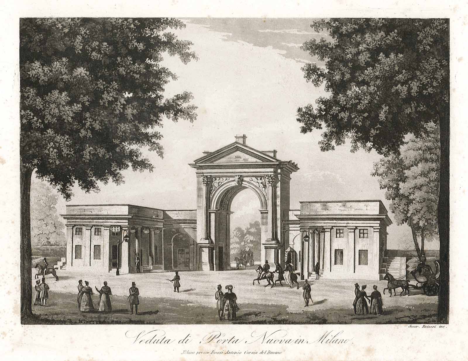 Veduta di Porta Nuova in Milano