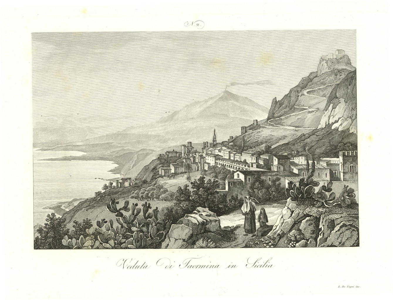 Veduta di Taormina in Sicilia