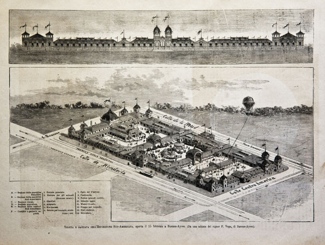 Veduta e facciata dell’Esposizione Sud-Americana, aperta il 15 febbraio a …