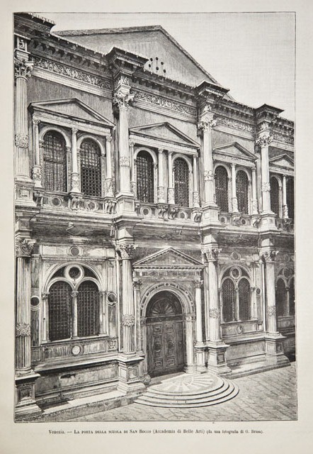 Venezia.- La porta della scuola di San Rocco