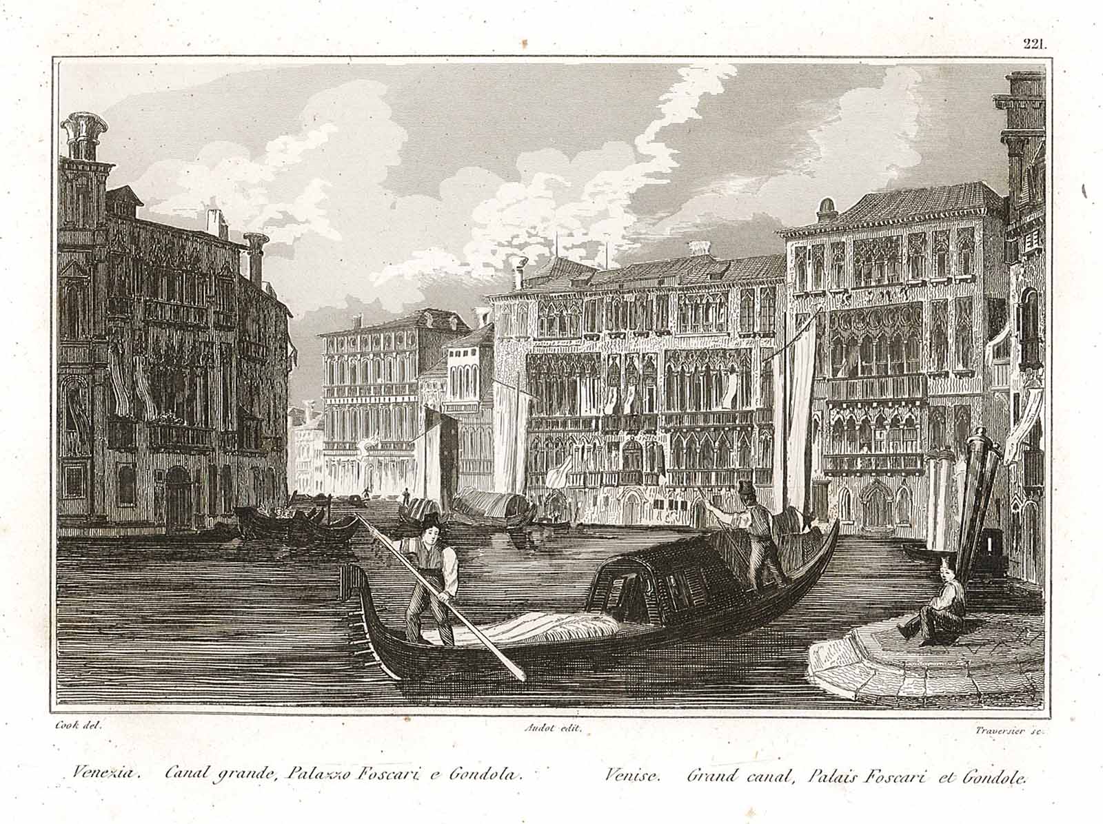 Venezia Canal Grande, Palazzo Foscari e Gondola