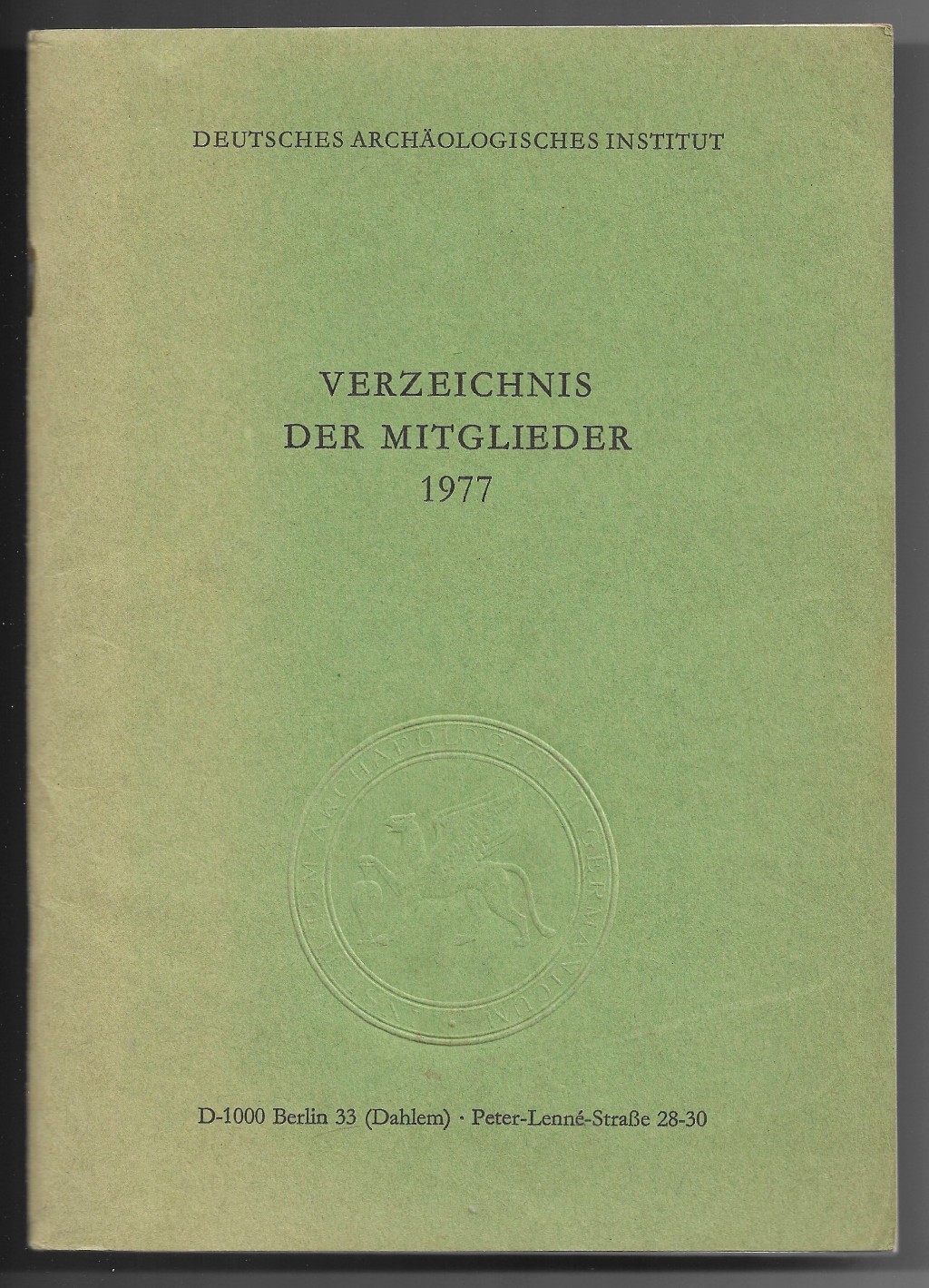 Verzeichnis Der Mitglieder 1977