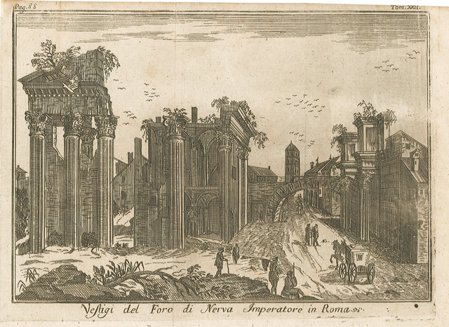 Vestigi del Foro di Nerva Imperatore in Roma.