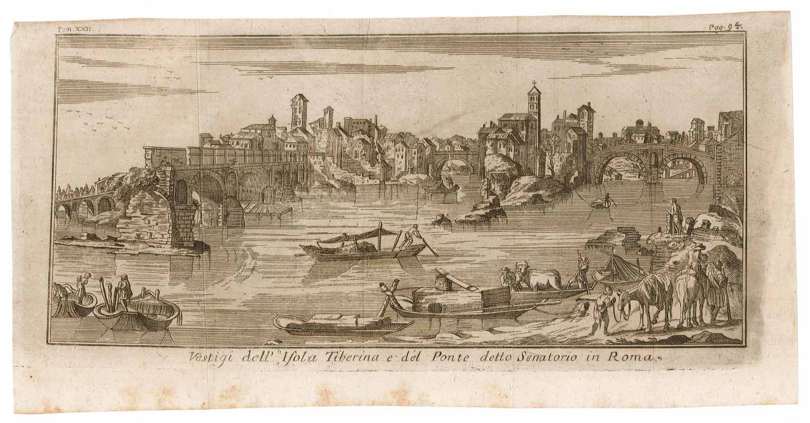 Vestigi dell'Isola Tiberina e del Ponte detto Senatorio in Roma.