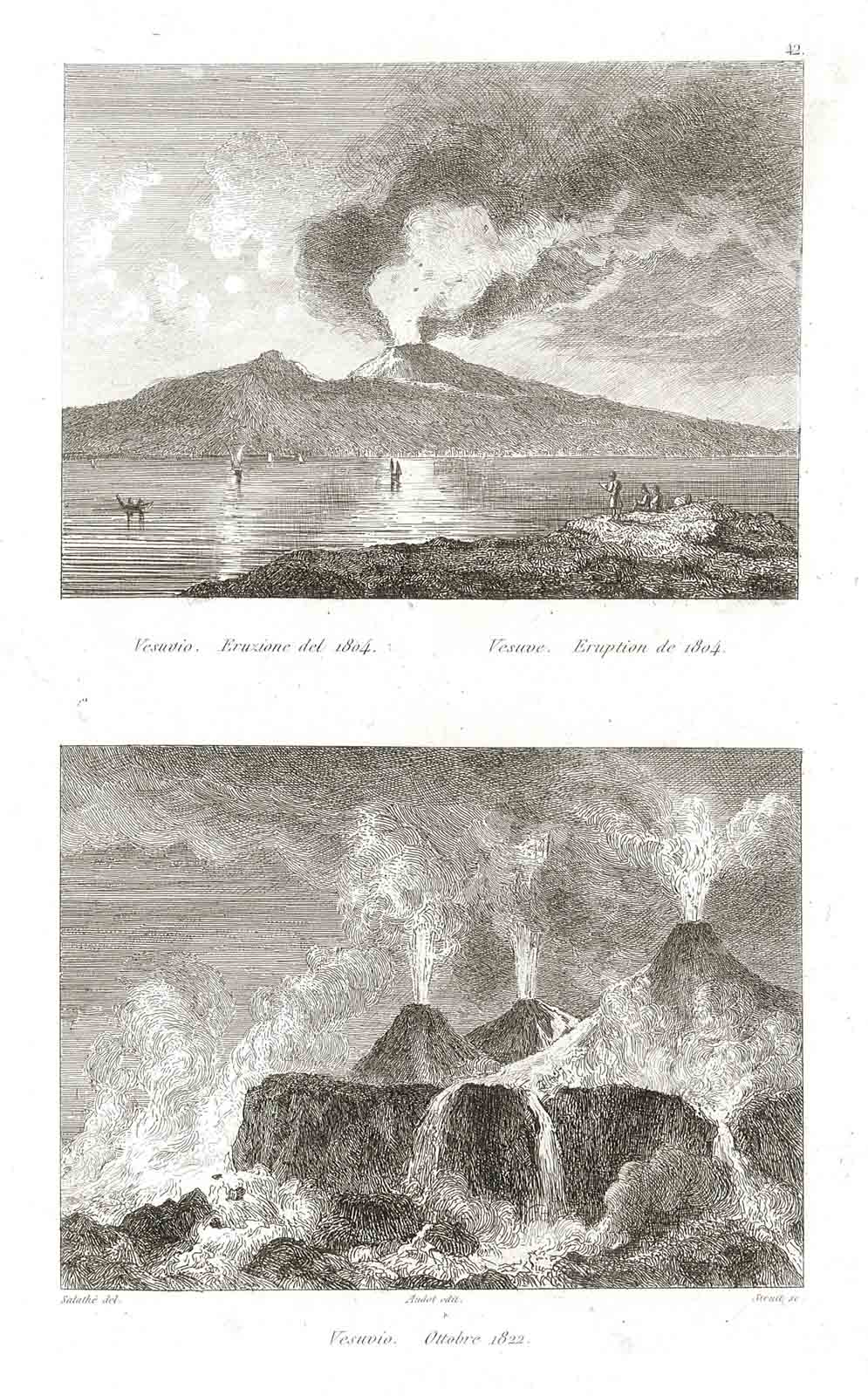 Vesuvio. Eruzione del 1804 - Vesuvio. Ottobre 1822