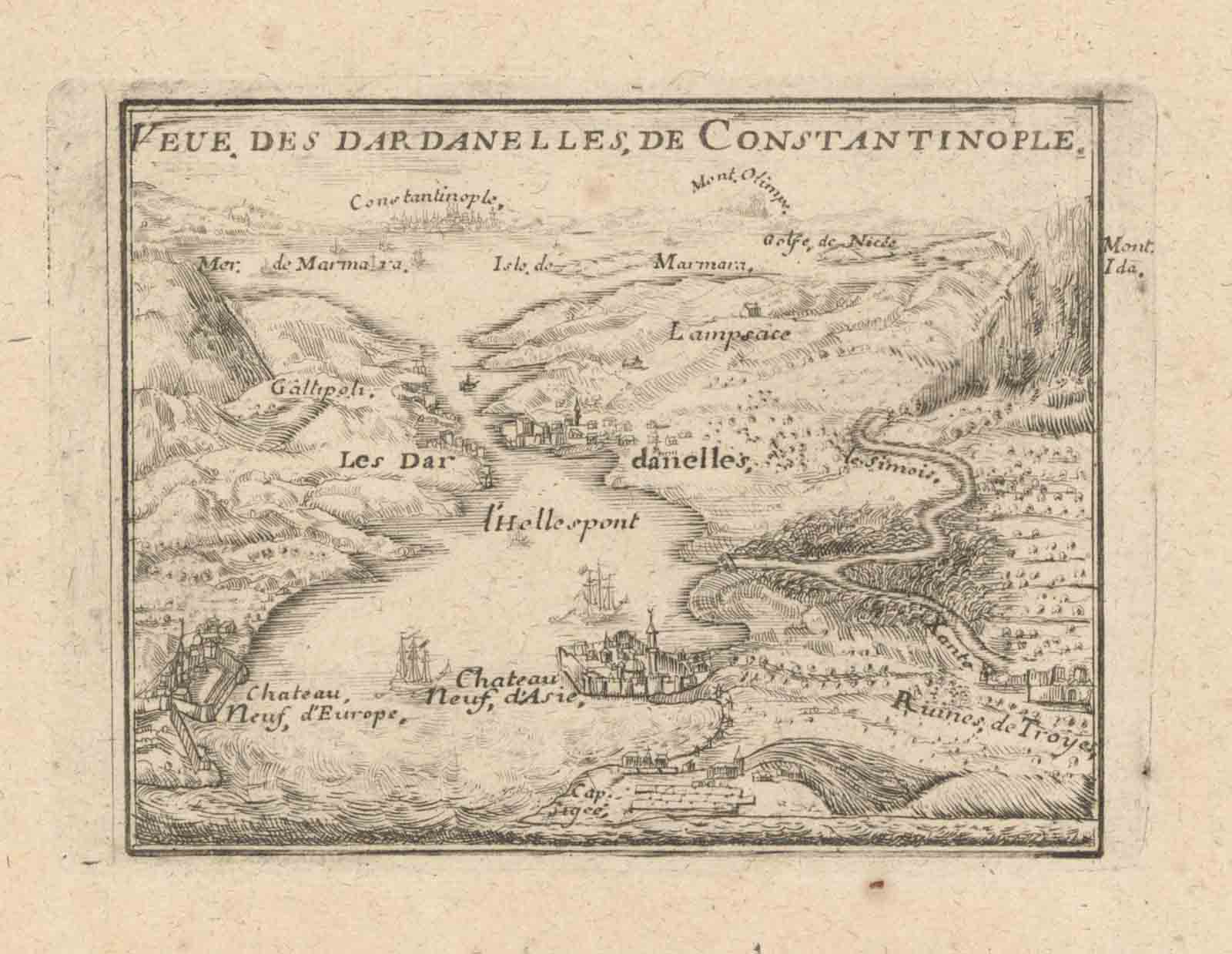 Veue des Dardanelles de Constantinople