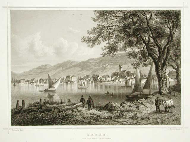 Vevey / von der seeseite gesehen