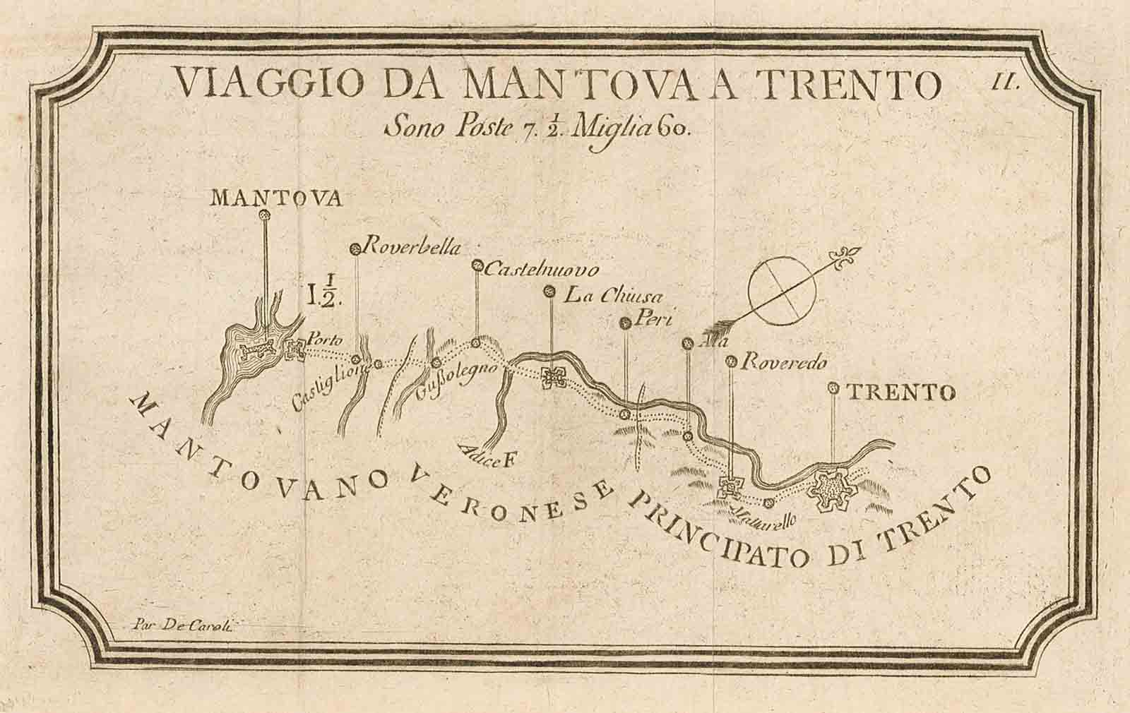 Viaggio da Mantova a Trento / Sono Poste 7,1/2 Miglia …