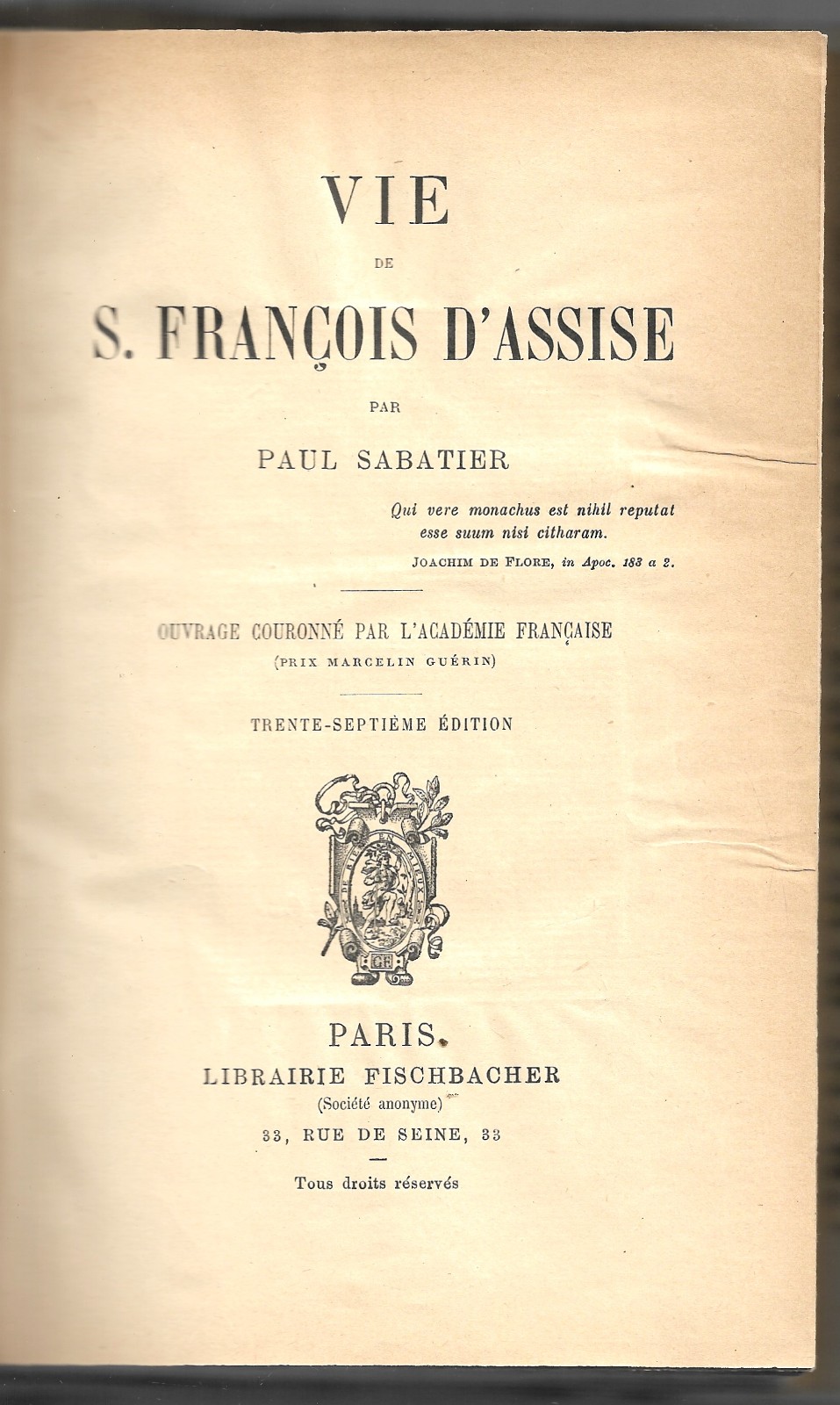 Vie de S. François D'Assise