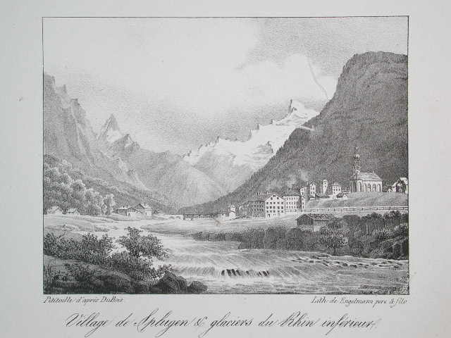 Village de Splugen & glaciers du Rhin inferieur