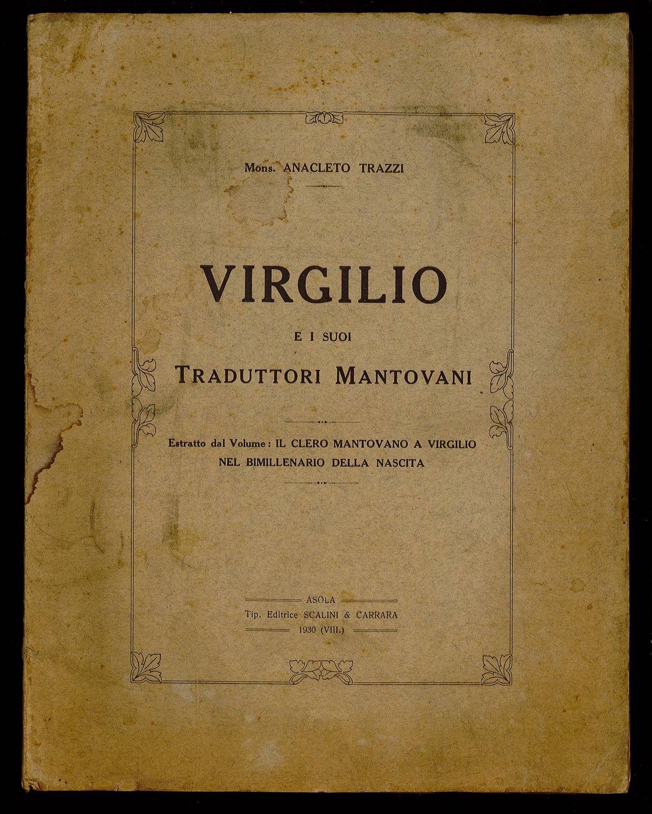 Virgilio e i suoi traduttori Mantovani