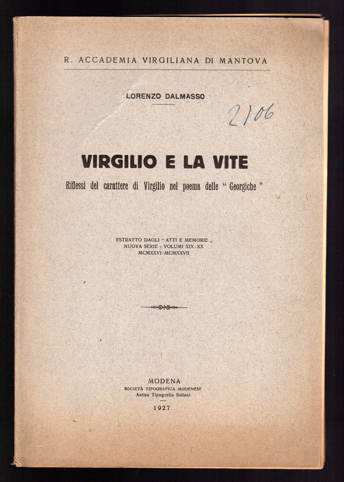 Virgilio e la vite Riflessi del carattere di Virgilio nel …