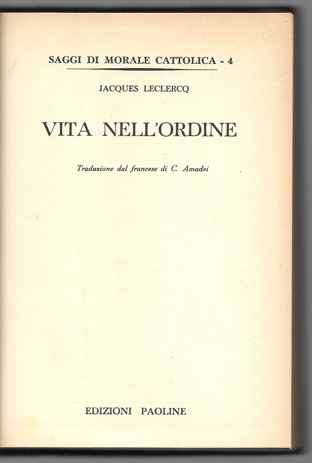 Vita nell'ordine