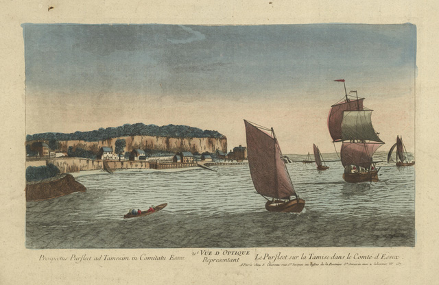 Vue d'Optique Representant Le Purfleet sur la Tamise dans le …