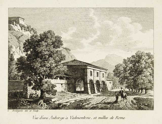 Vue d'une auberge à Valmontone, 18 milles de Rome