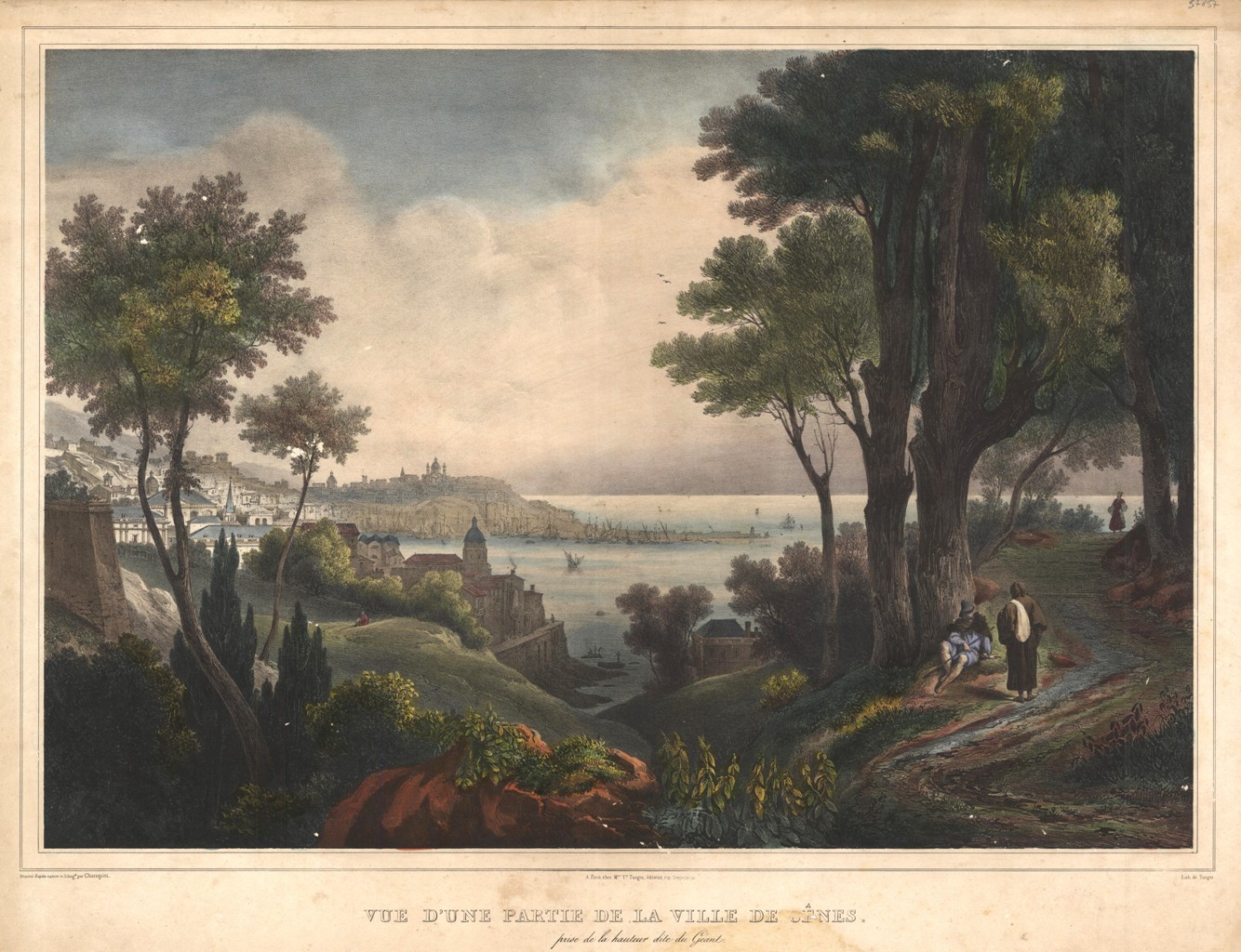 Vue d'une partie dela ville de Genes. prise de la …