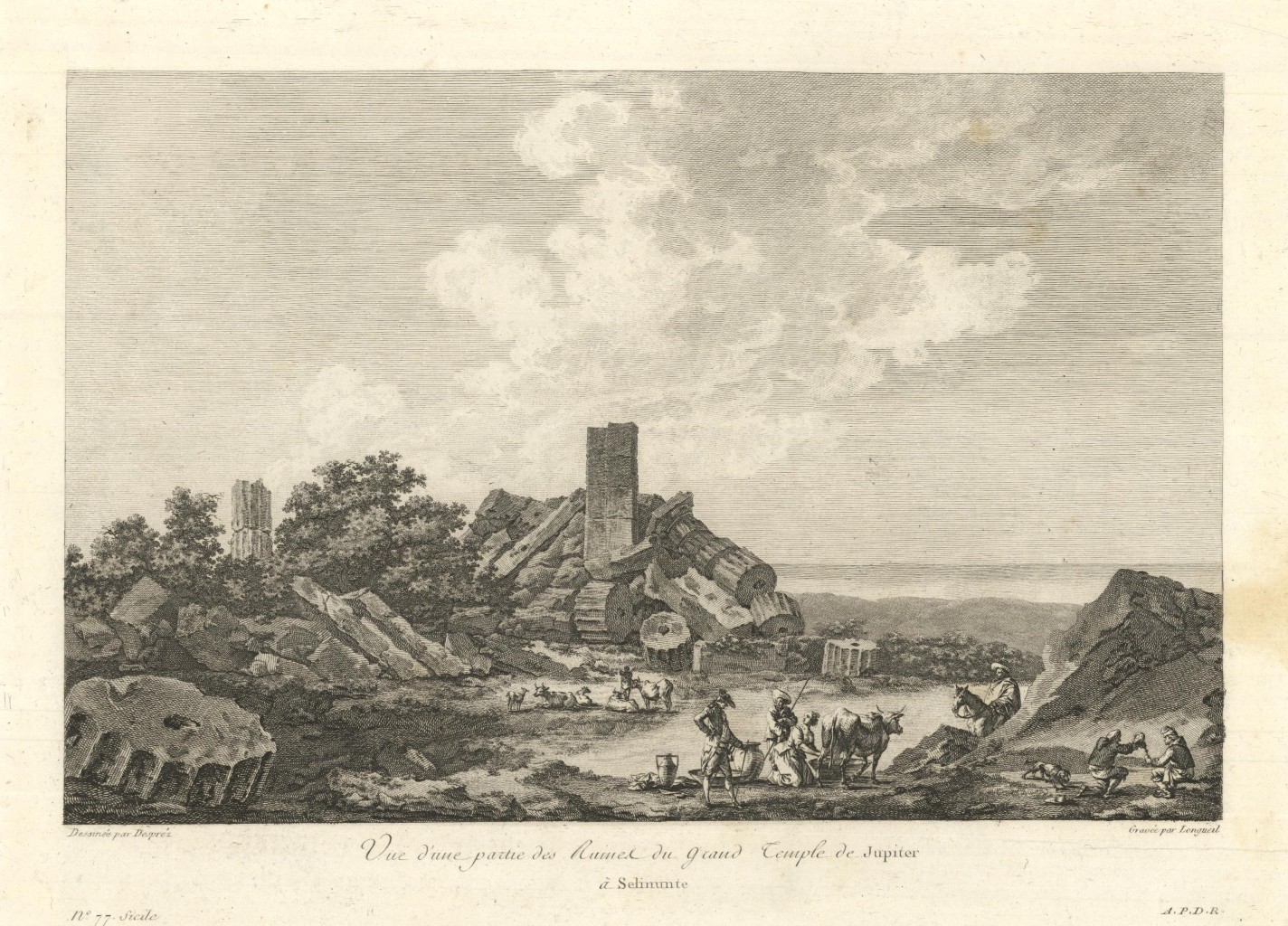 Vue d'une partie des Ruines du grand Temple de Jupiter …